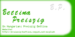 bettina preiszig business card